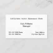 ゴルフカーのサービスと販売 名刺 (裏面)