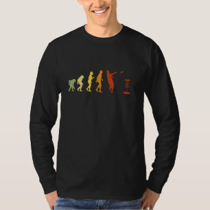 ゴルフカートおもしろいのディスクゴルフ進化 Tシャツ