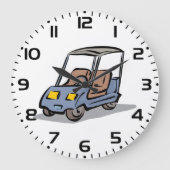 ゴルフカートおもしろいスポーツ車 ラージ壁時計 (正面)