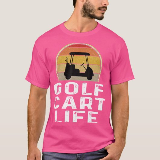 ゴルフカートおもしろいライフ・ゴルフ・ゴルファー・ゴルフクラブRet Tシャツ (正面)