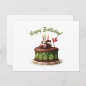 ゴルフカートお誕生日ケーキ ポストカード (正面/裏面)