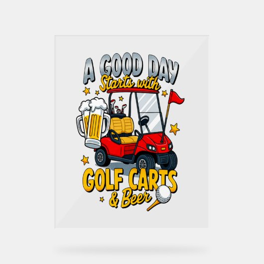 ゴルフカートから始まる神の日 アクリルサイン (正面)