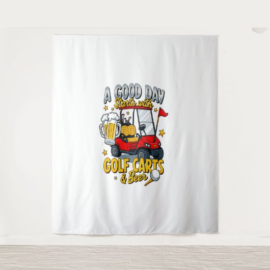 ゴルフカートから始まる神の日 タペストリー (正面)