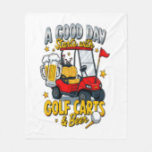 ゴルフカートから始まる神の日 フリースブランケット (正面)