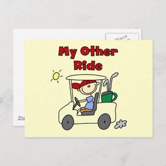 ゴルフカートその他の乗り物Tシャツとギフト ポストカード (正面/裏面)