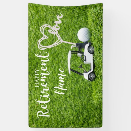 ゴルフカートでのゴルフの幸せな退職 横断幕 (縦)