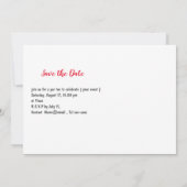 ゴルフカートで日付を保存 招待状 (裏面)