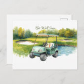 ゴルフカートと一緒に早く回復してね ポストカード (正面/裏面)