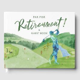 ゴルフカートにビールを入れて退職したゴルフ ゲストブック