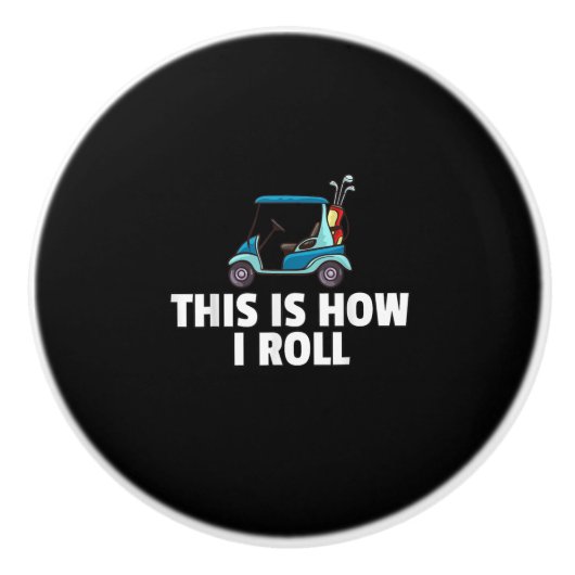 ゴルフカートのギフトゴルフのゴルファーおもしろいマン セラミックノブ (正面)