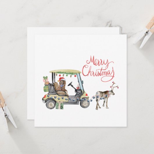 ゴルフカートのクリスマス (正面/裏面インサイチュ)