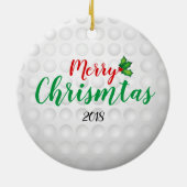 ゴルフカートのクリスマス1 セラミックオーナメント (裏面)