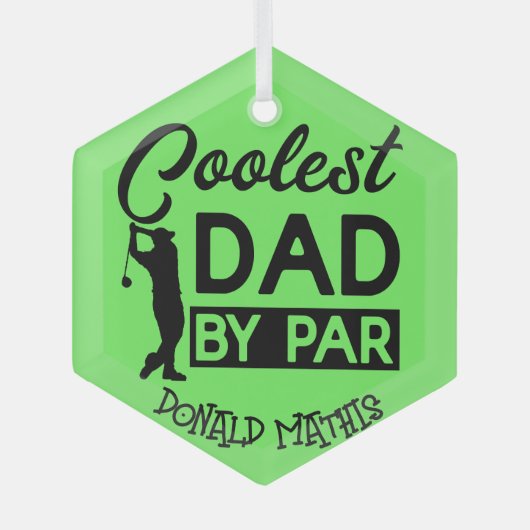 ゴルフカートのグラフィックプリントオーナメント、パーソナライズ ガラスオーナメント (正面)