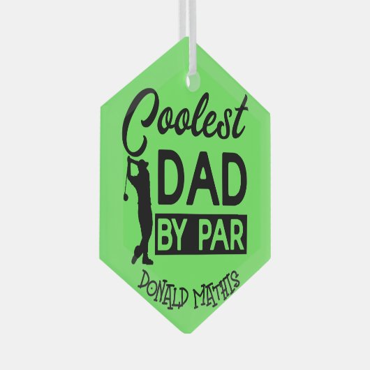 ゴルフカートのグラフィックプリントオーナメント、パーソナライズ ガラスオーナメント (正面右)