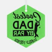 ゴルフカートのグラフィックプリントオーナメント、パーソナライズ ガラスオーナメント (裏面)