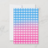 ゴルフカートのコースジェンダーが赤ちゃんシャワーを明らかにする サンキューカード (裏面)