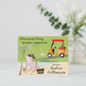 ゴルフカートのコース退職パーティー 招待状 (スタンド正面)