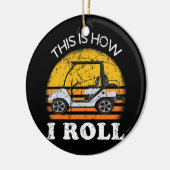 ゴルフカートのゴルファ転がーはこんなふおもしろいうに！  セラミックオーナメント (左)