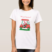 ゴルフカートのサンタ メリークリスマス Tシャツ (正面)