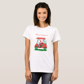 ゴルフカートのサンタ メリークリスマス Tシャツ (正面フル)