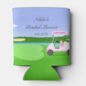  ゴルフカートのブライダルシャワーパターン 缶クーラー (裏面)