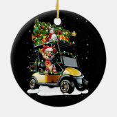 ゴルフカートのメリークリスマスライトクリスマススポーツゴルフ セラミックオーナメント (裏面)