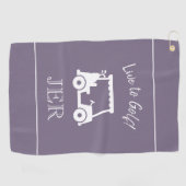 ゴルフカートのライブゴルフシモノグラムのックパープル ゴルフタオル (横)