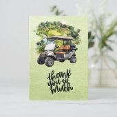 ゴルフカートの水彩画 サンキューカード (スタンド正面)