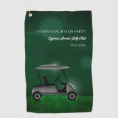 ゴルフカートの緑のゴルフコースでゴルフの独身パーティーだ ゴルフタオル (正面)