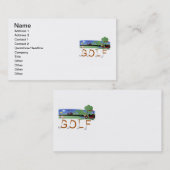 ゴルフカートのTシャツおよびギフトとのゴルフ 名刺 (正面/裏面)