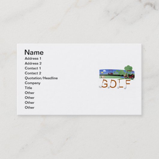 ゴルフカートのTシャツおよびギフトとのゴルフ 名刺 (正面)