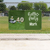 ゴルフカートは緑の草の上に40歳の誕生日 横断幕 (インサイチュ)