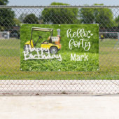 ゴルフカートは緑の草の上に40歳の誕生日 横断幕 (インサイチュ)