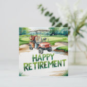 ゴルフカートをグリーンに置いたゴルフリタイア カード (スタンド正面)