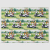 ゴルフカートをグリーンに置いてゴルフ60th誕生日 薄葉紙 (正面)