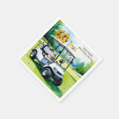 ゴルフカートをグリーンに置くゴルフ60誕生日 スタンダードカクテルナプキン (角)