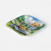 ゴルフカートをグリーンに置くゴルフ60誕生日 ペーパープレート (傾斜あり)