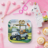 ゴルフカートをグリーンに置くゴルフ60誕生日 ペーパープレート (パーティー)