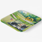 ゴルフカートをグリーンに置くゴルフ60誕生日 ペーパープレート (傾斜あり)