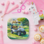 ゴルフカートをグリーンに置くゴルフ60誕生日 ペーパープレート (パーティー)