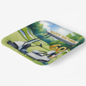 ゴルフカートをグリーンに置くゴルフ60誕生日 ペーパープレート (傾斜あり)