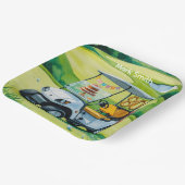 ゴルフカートをグリーンに置くゴルフ80th誕生日 ペーパープレート (傾斜あり)