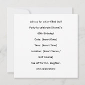 ゴルフカートをグリーンに置くゴルフ80th誕生日 招待状 (裏面)