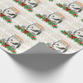 ゴルフカートをグリーンWrに乗せたゴルフメリークリスマス ラッピングペーパー (角)