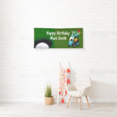 ゴルフカートを使用したゴルファーへのゴルフ70誕生日 おもしろい 横断幕 (インサイチュ)