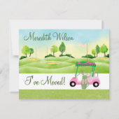 ゴルフカートを移動した緑の太陽の予算の移動 案内状 (正面)