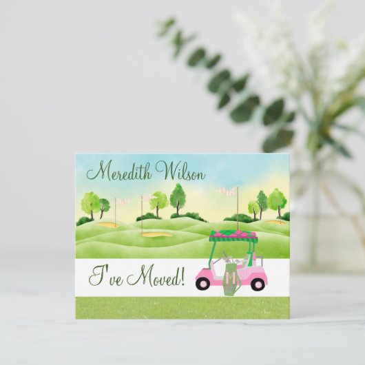 ゴルフカートを移動した緑の太陽の予算の移動 案内状 (スタンド正面)