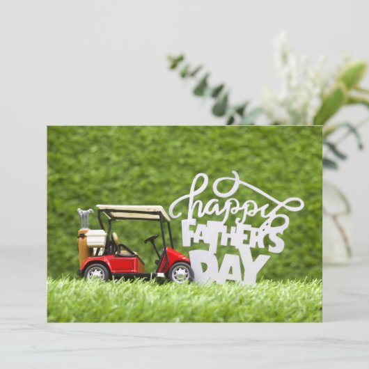 ゴルフカートを緑に乗せたゴルフハッピーファーズデー シーズンカード (スタンド正面)