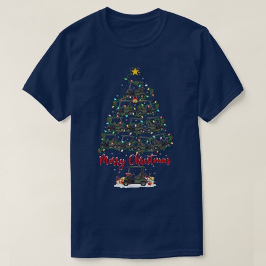 ゴルフカートクリスマス照明サンタゴルフカートChri Tシャツ (デザイン正面)