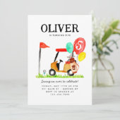 ゴルフカートバッグバルーンキッズゴルファー誕生日 招待状 (スタンド正面)